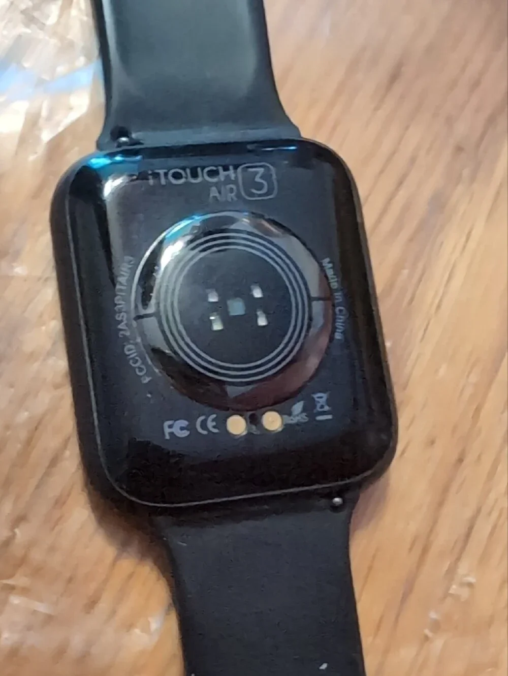 Black Smartwatch with Silicone Band — Unbranded